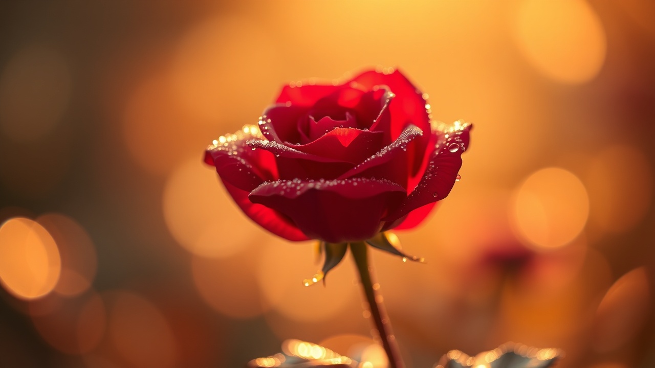 Цветущая роза в утреннем свете