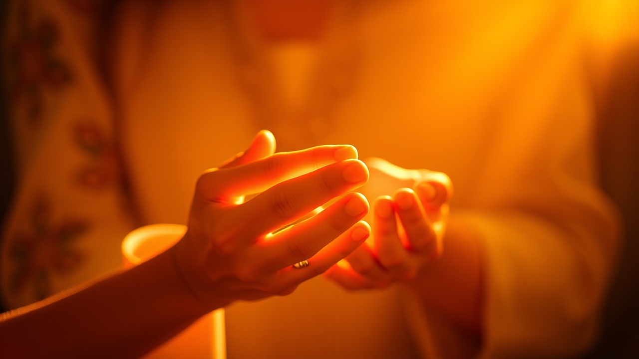 Целительный свет на соединённых руках