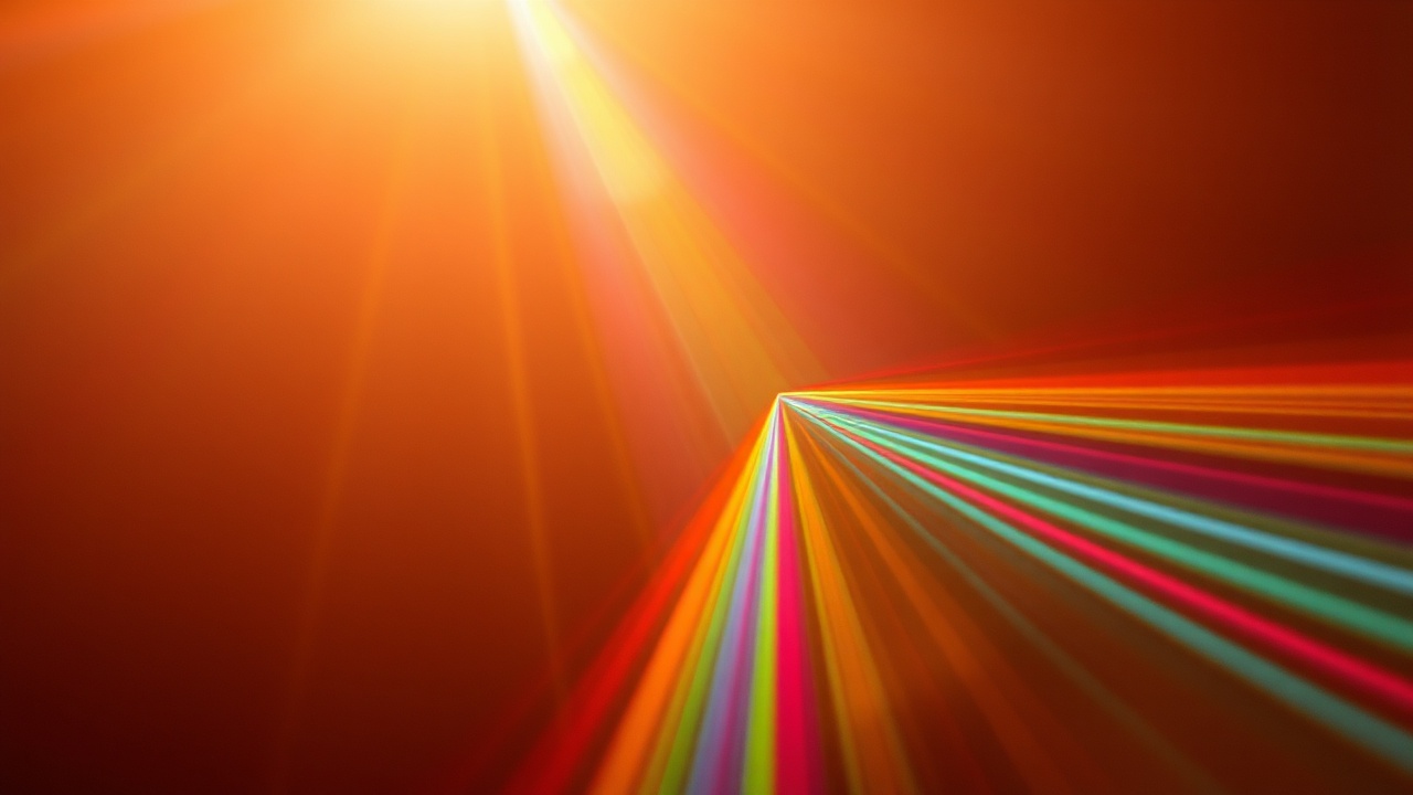 Призма света в полном спектре цветов